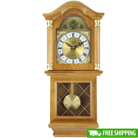 XMSJ Wall Clock With Swinging Pendulum And Harmonic Chimes