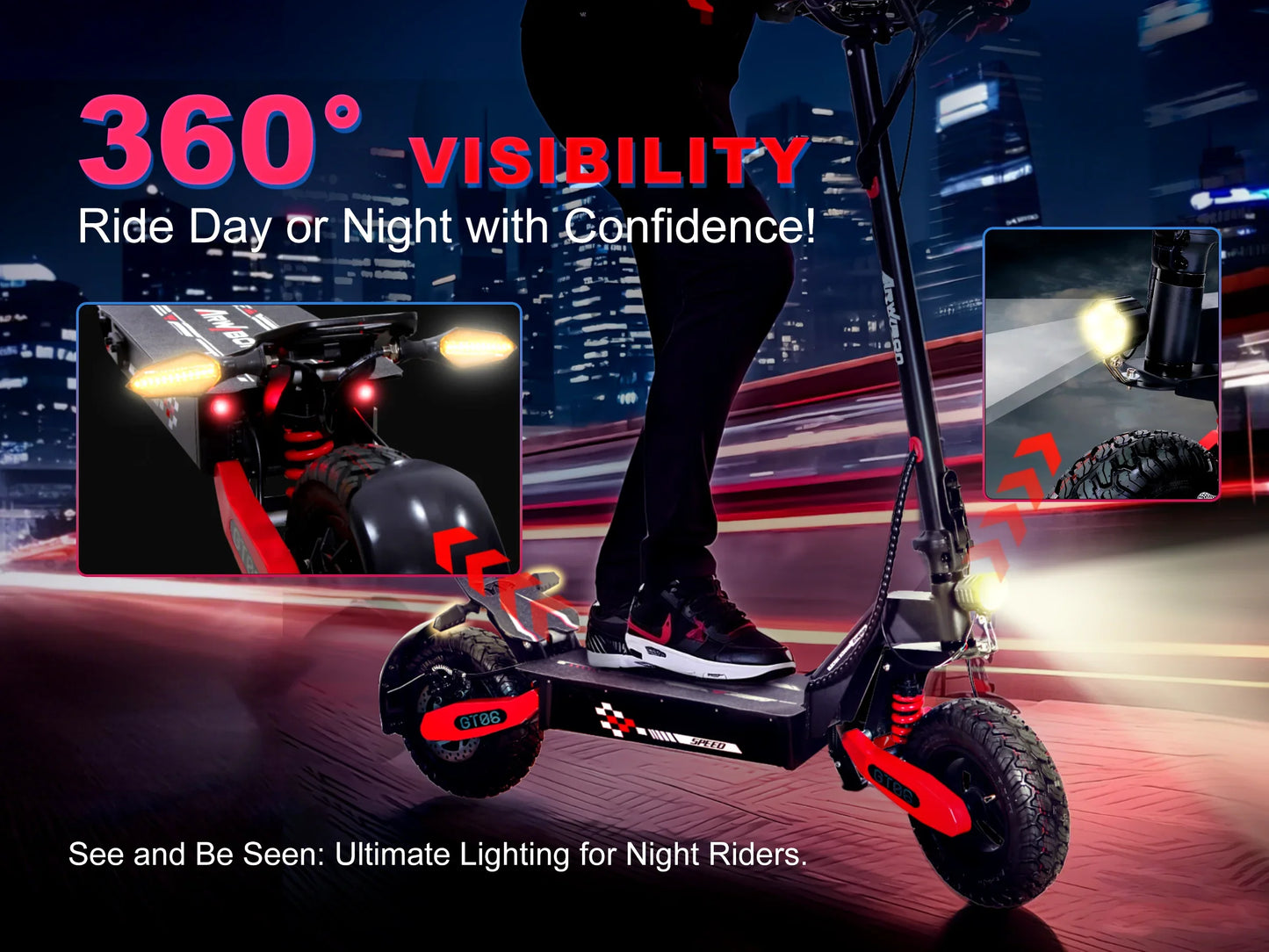 Arwibon GT06 Foldable 1200W E-Scooter For Adults Max Speed 25MPH