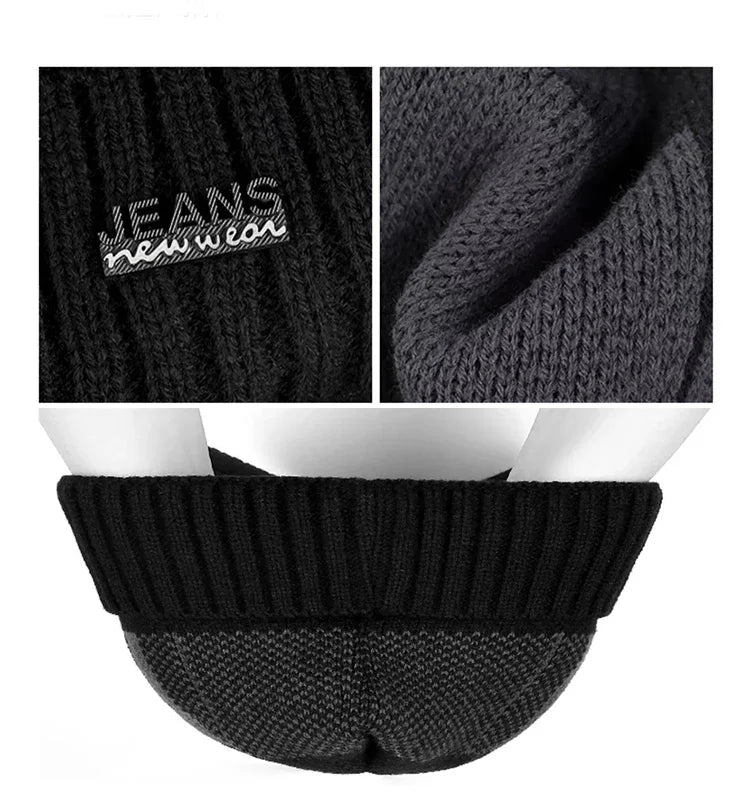 NONECN Acrylic Woolen Beanie For Winter Warmth And Outdoor Protection