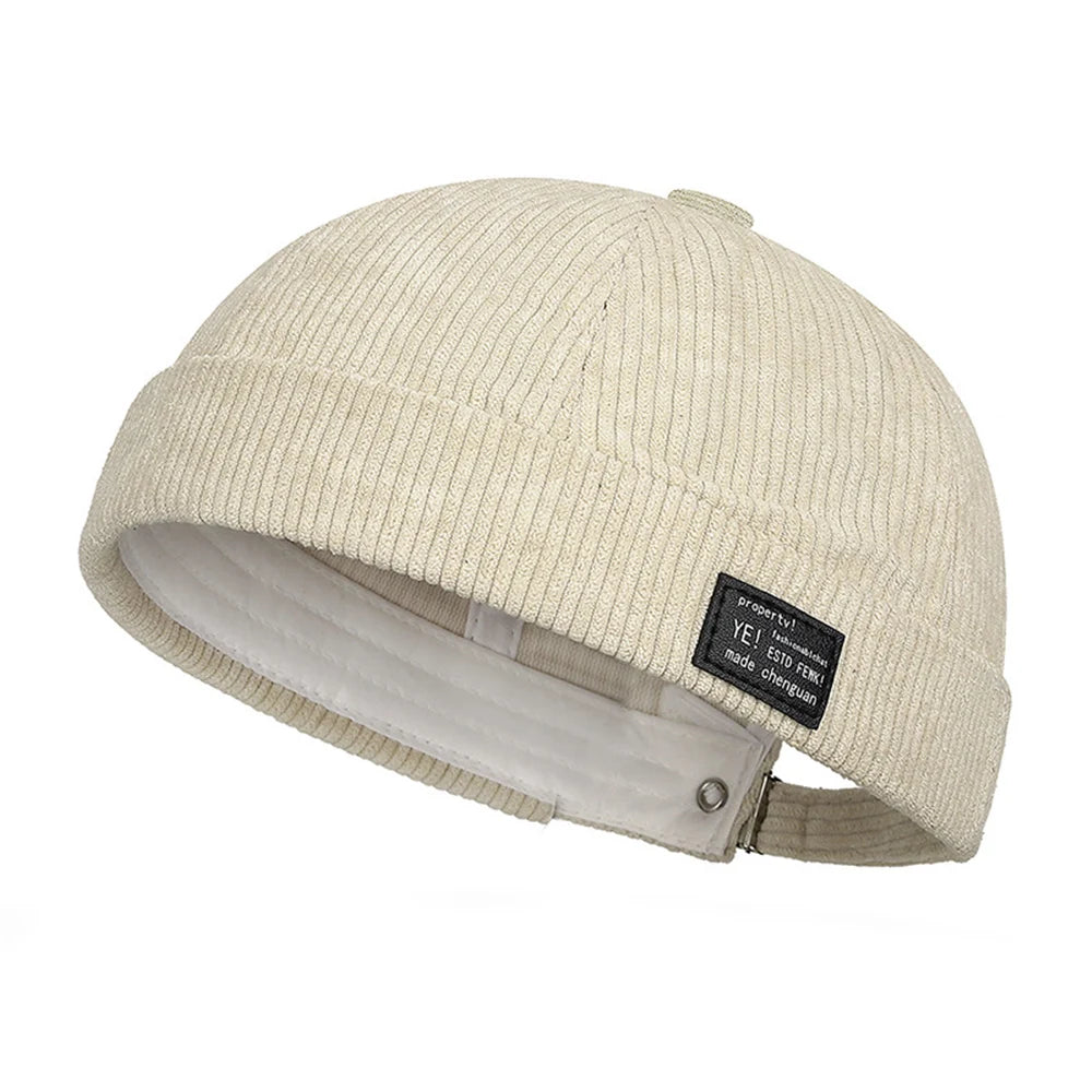 Brimless Skullies Cap Vintage Cotton Beanie for Men