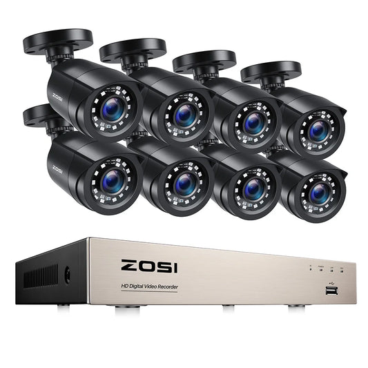 ZOSI 8 Channel Wired Security Camera System 1080P DVR Kit