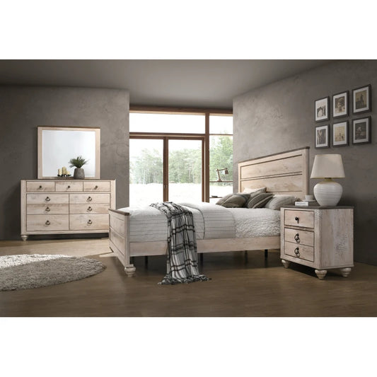 Imerland 4 Piece Bedroom Set Dresser Mirror Nightstand Bed