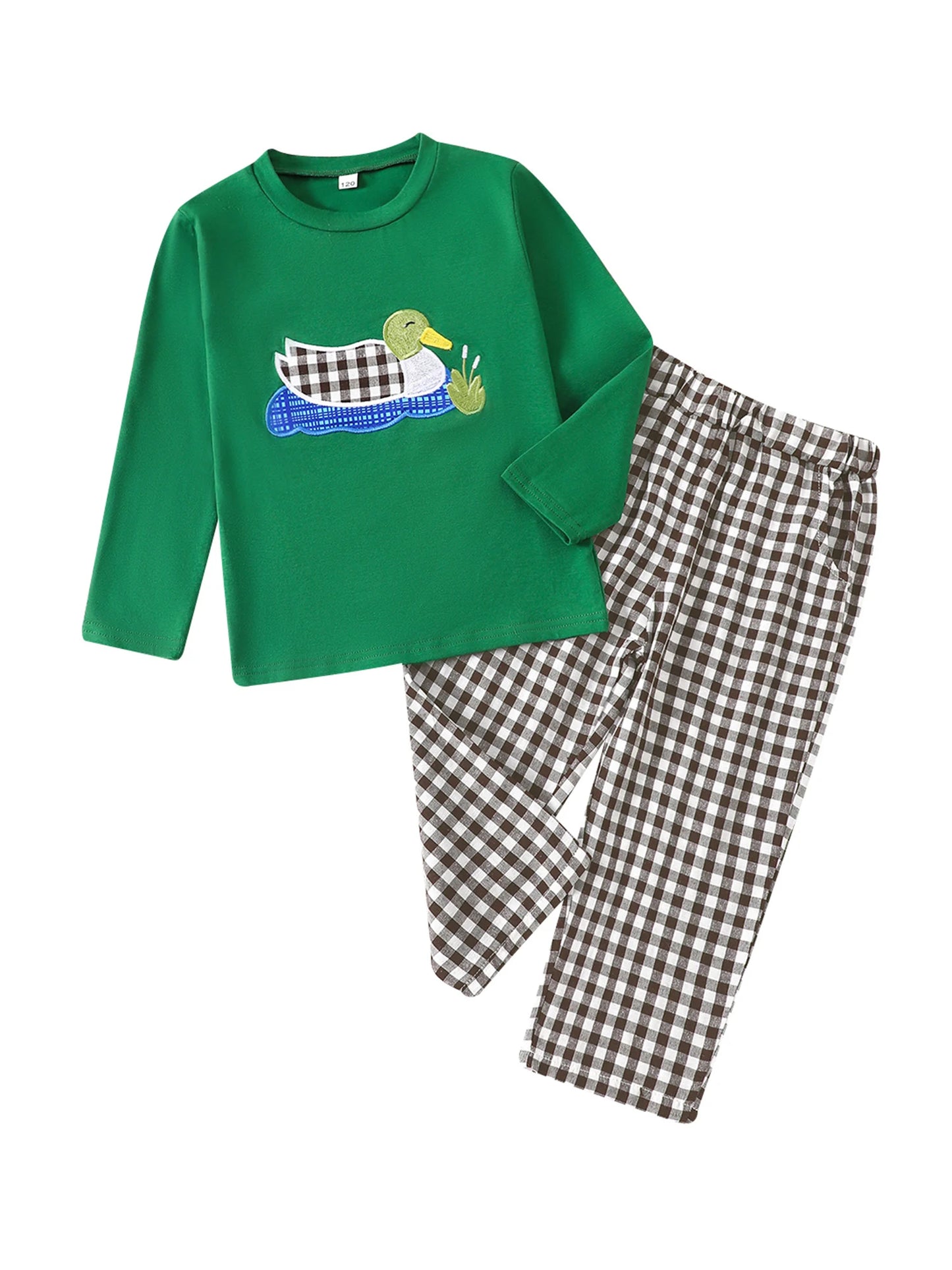 CN Guangdong Baby Boy Autumn Duck Applique Outfit Set
