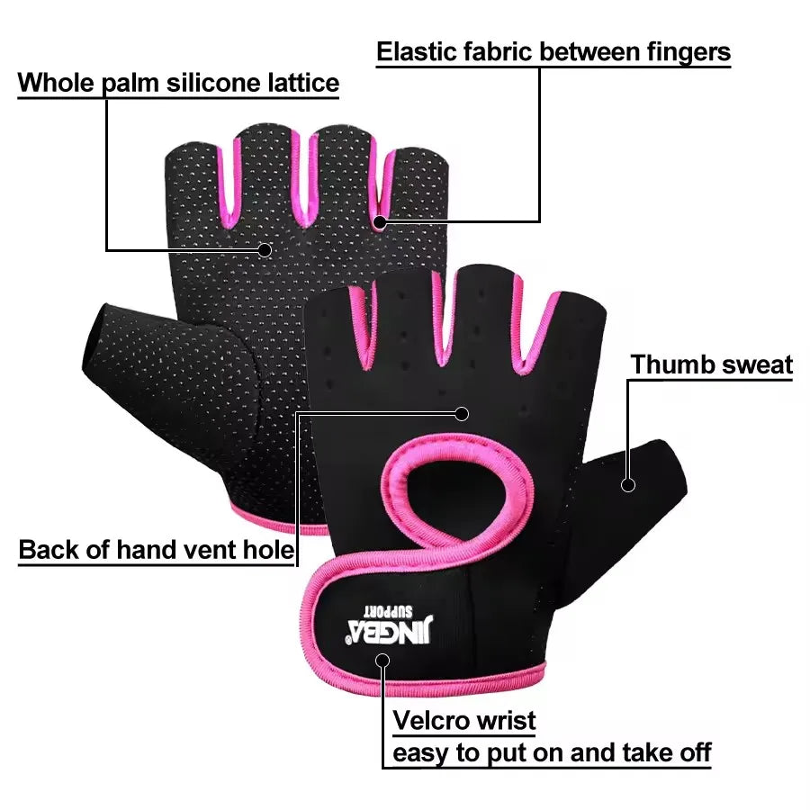 NONECN Summer Outdoor Half Finger Cycling Gloves Unisex Mesh Breathable