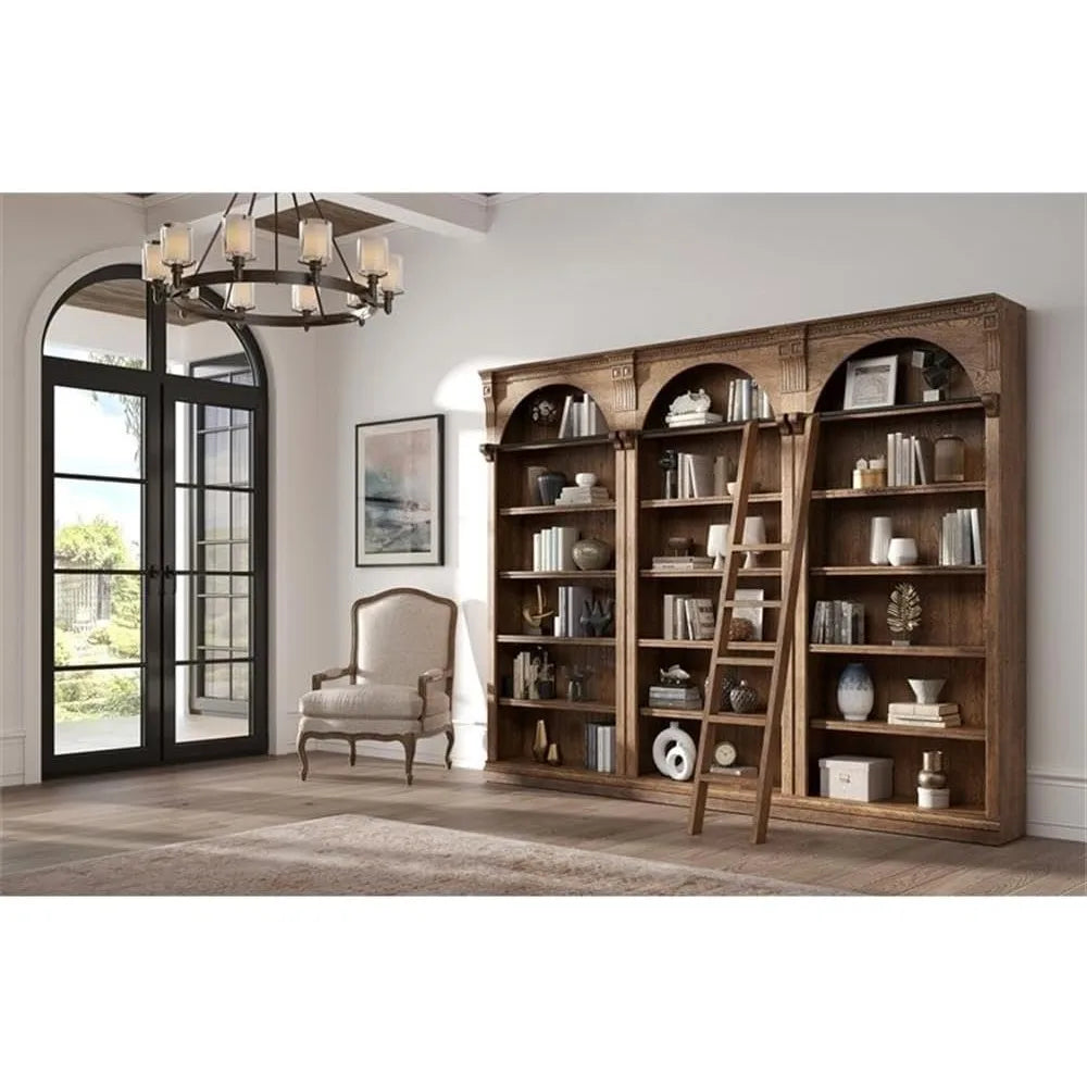 XMSJ Bookcase Wall With Ladder Storage Display Shelf Unit