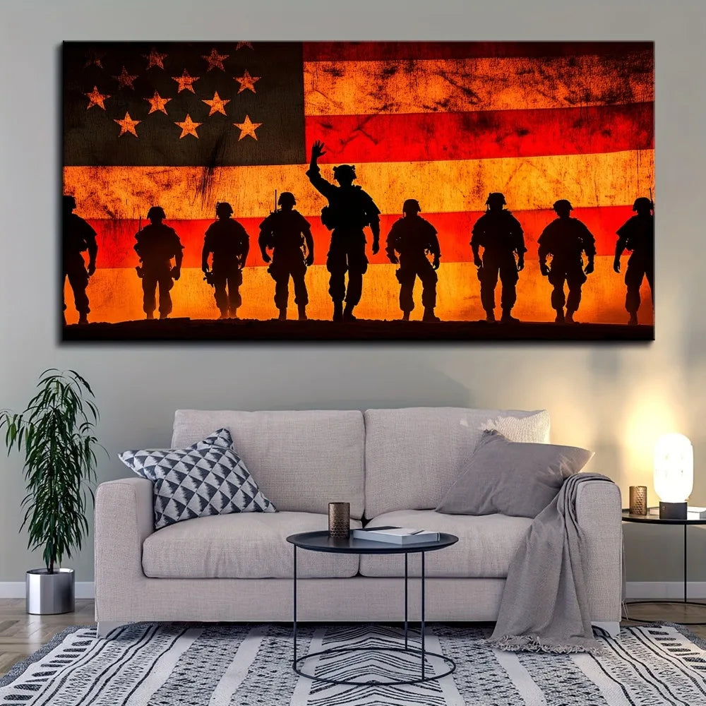 Hign-concerned American Flag Canvas Art Patriotic Wall Decor