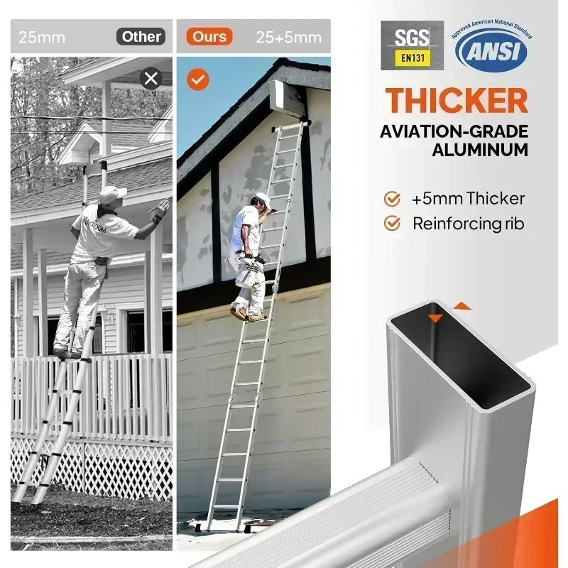 Hignconcerned Folding Ladder Extension 7 in 1 Aluminium