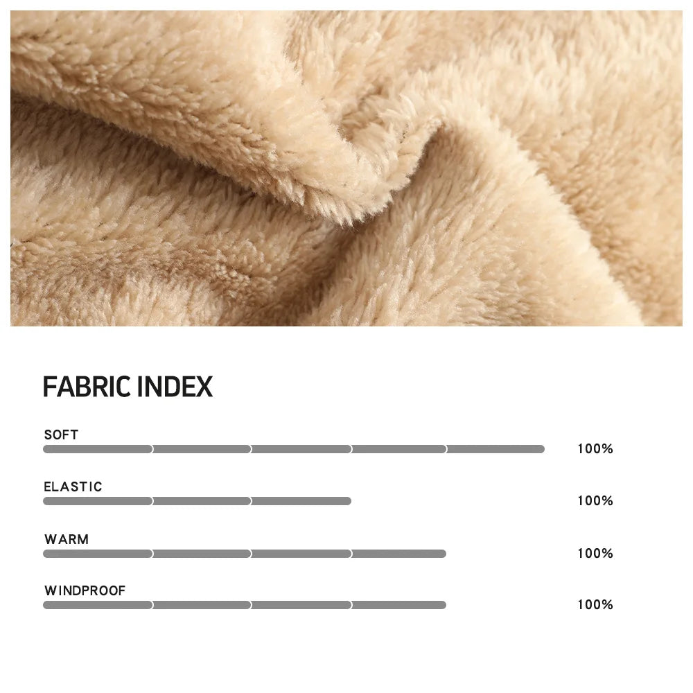 Fujian Mens Winter Hooded Coat Sherpa Lined Plaid Flannel Jacket