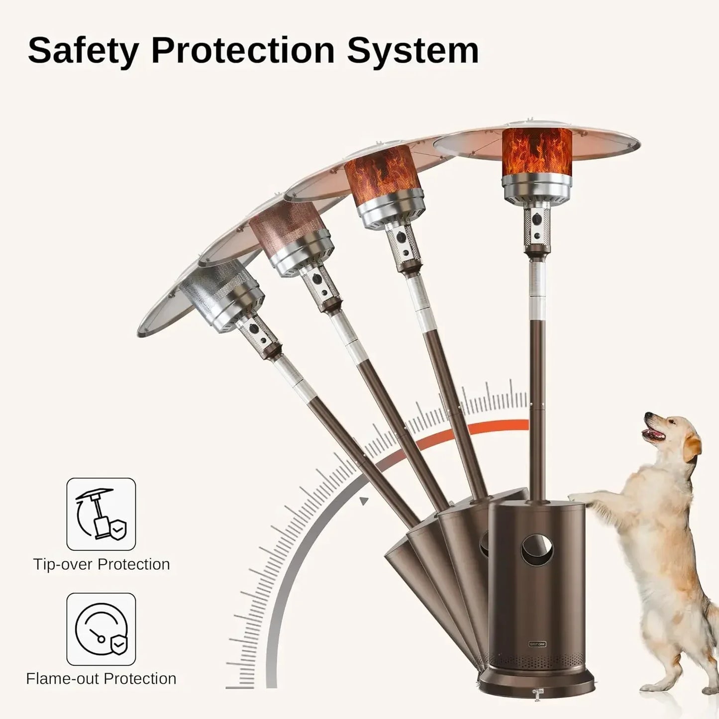 XMSJ 48000 BTU Patio Heater Outdoor Round Table Design