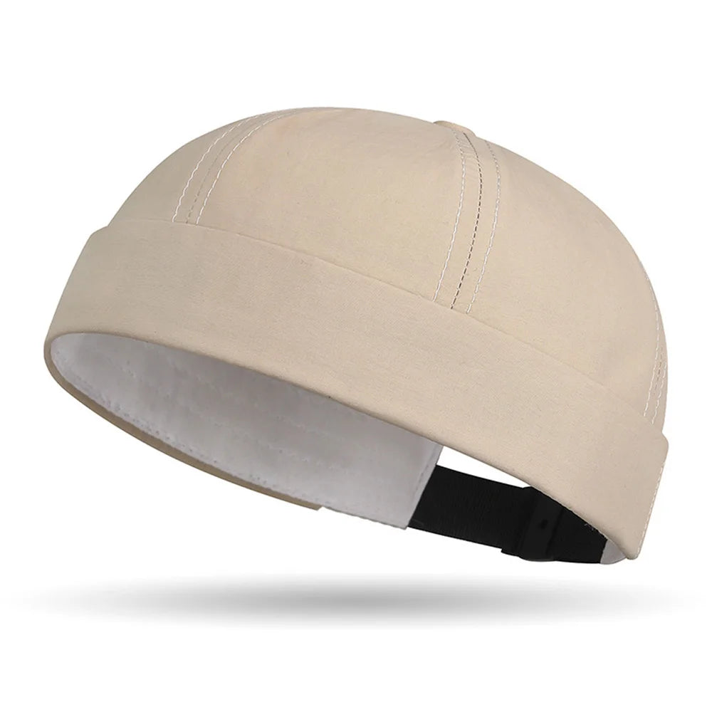 Brimless Skullies Cap Vintage Cotton Beanie for Men