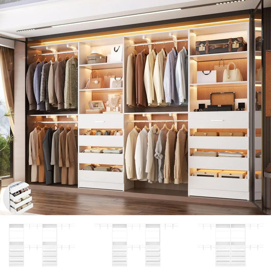 Aheaplus Closet System With 8 Wooden Drawers Organizer