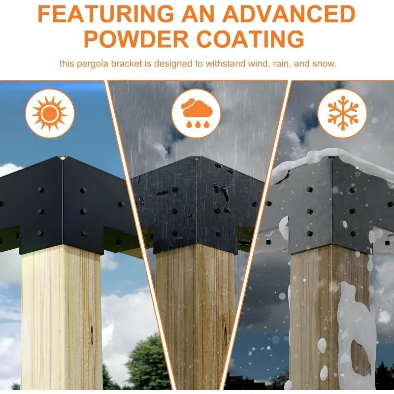 Hign-Concerned Pergola Bracket Kit Gazebo 3-Way 4-Way