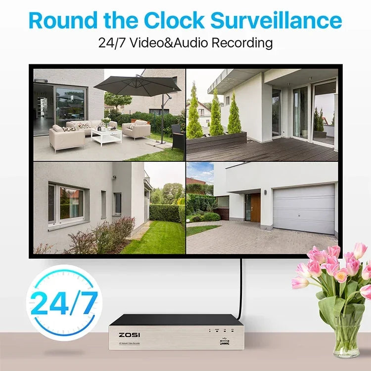 H.265 8MP Outdoor PoE CCTV Camera System Night Vision