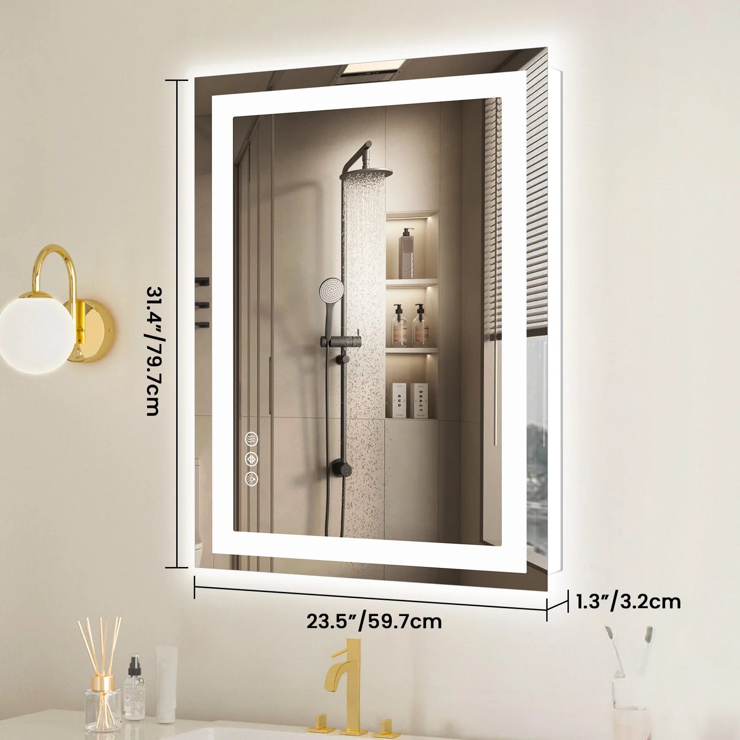 JHK LED Bathroom Vanity Mirror With Front Light And Backlit
