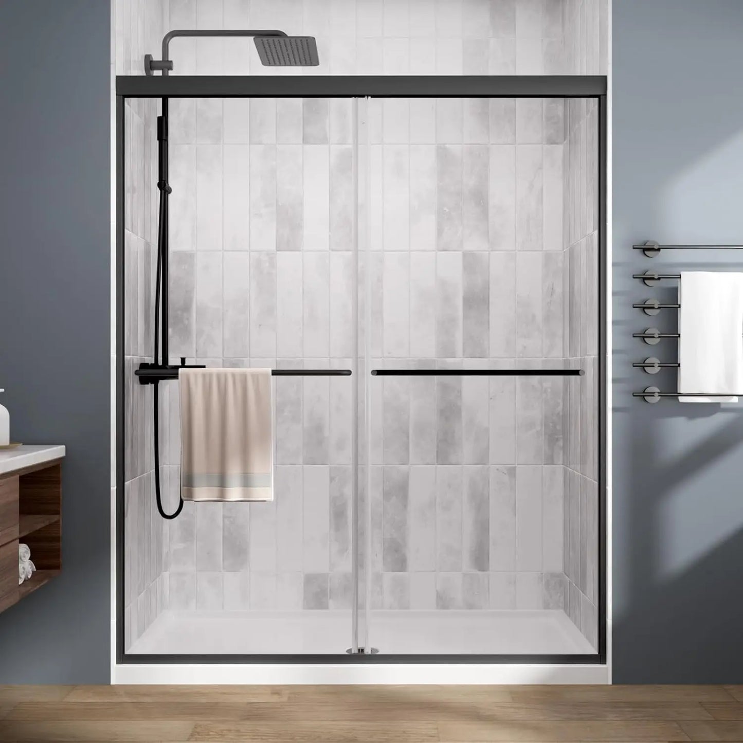 XMSJ Royal Guard Semi Frameless Sliding Shower Door Deluxe