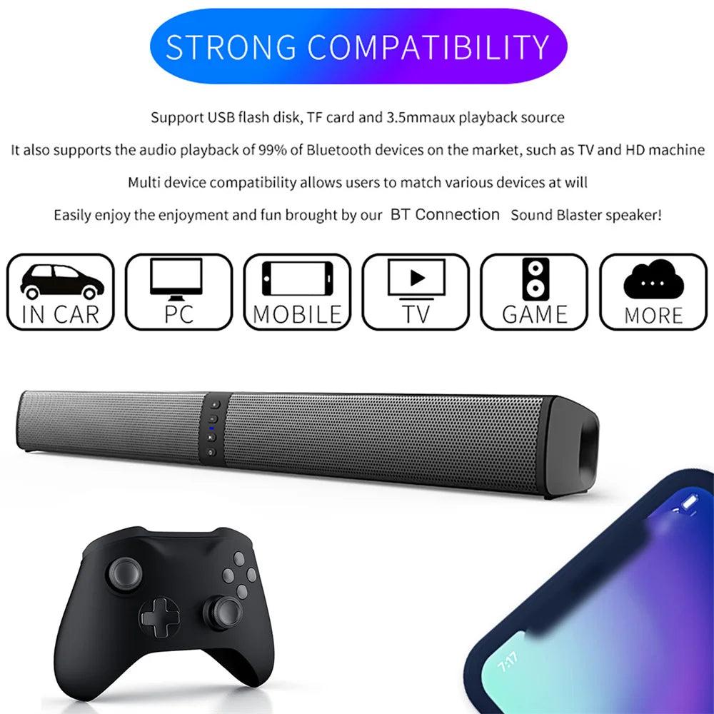 CURUK Wireless Bluetooth TV Sound Bar 2 Speaker System