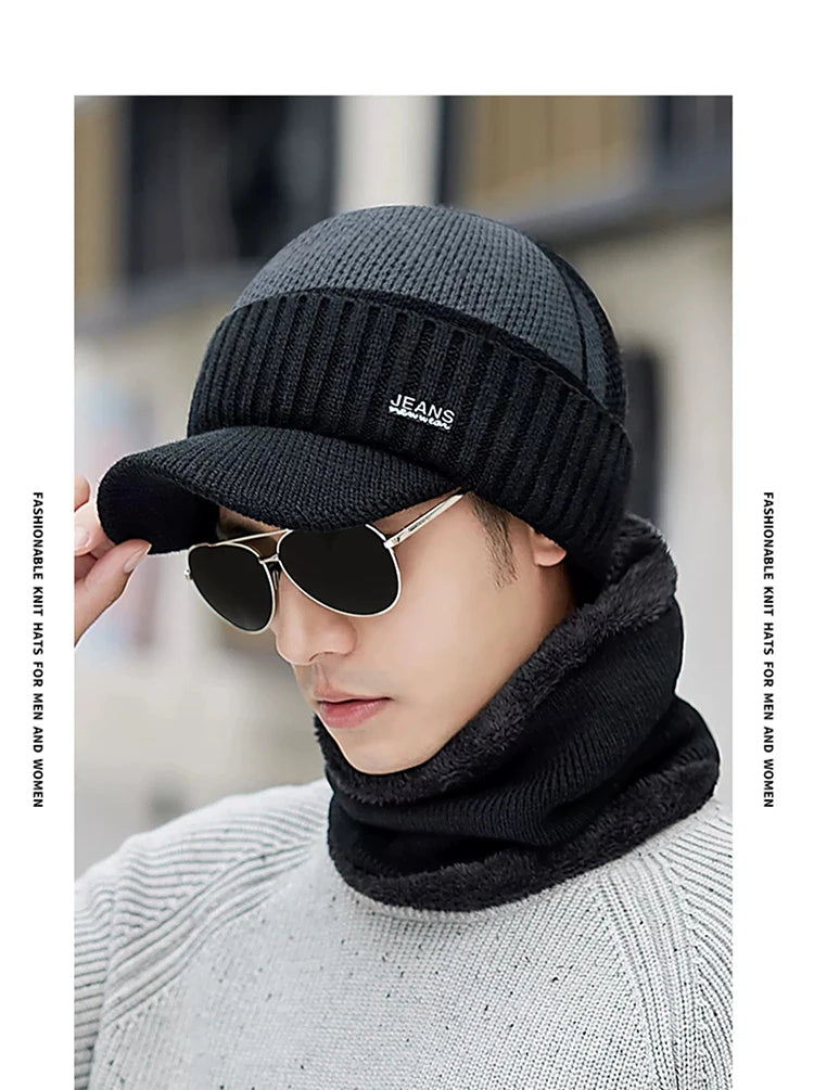 NONECN Acrylic Woolen Beanie For Winter Warmth And Outdoor Protection
