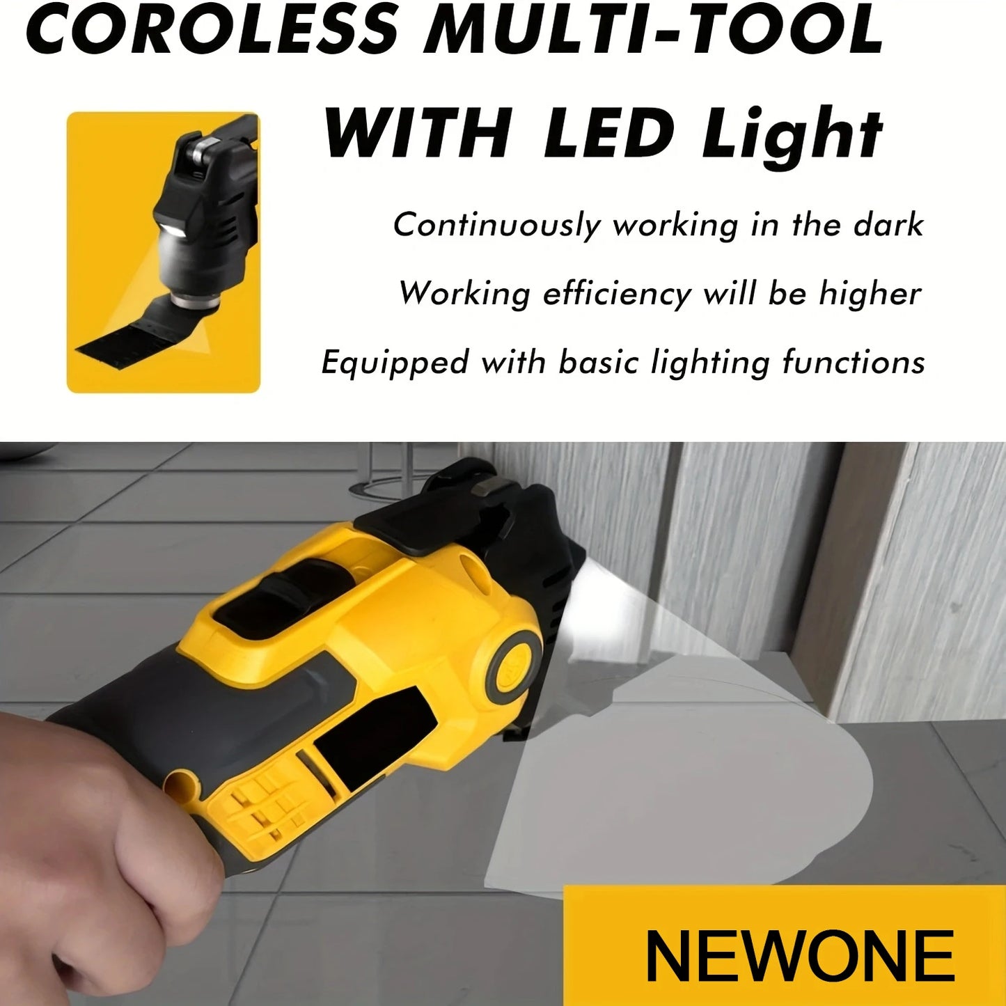 NEWONE Oscillating Multi Tool 20V Cordless AntiVibration 6 Speed Kit