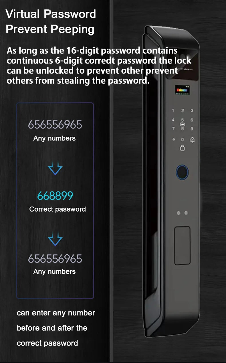 YKESDL Smart Door Lock With 3D Face Recognition And Camera