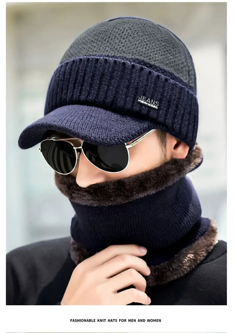NONECN Acrylic Woolen Beanie For Winter Warmth And Outdoor Protection