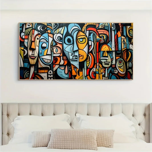 Hign-concerned Vibrant Abstract Floral Canvas Wall Art