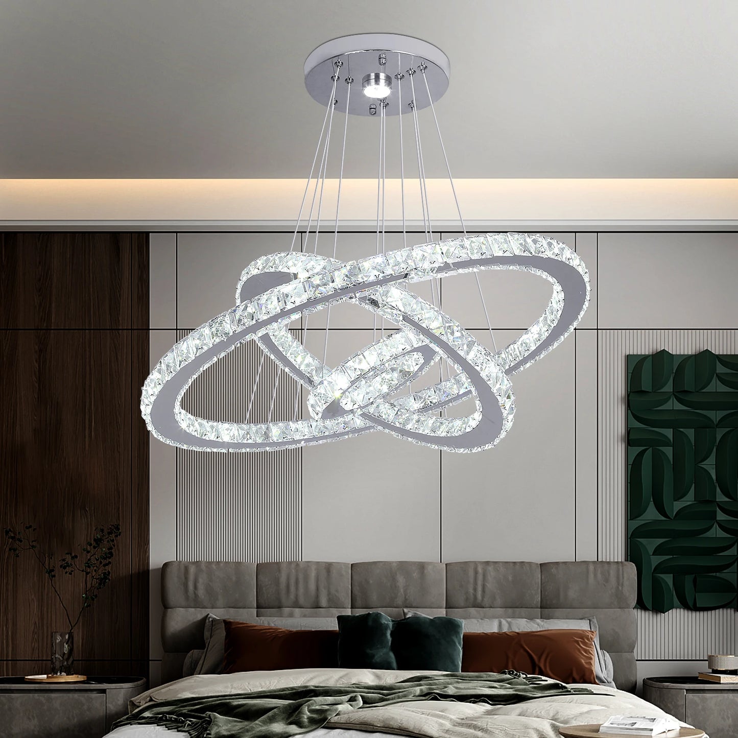Vinilky Crystal Chandelier Modern Pendant Light Living Room