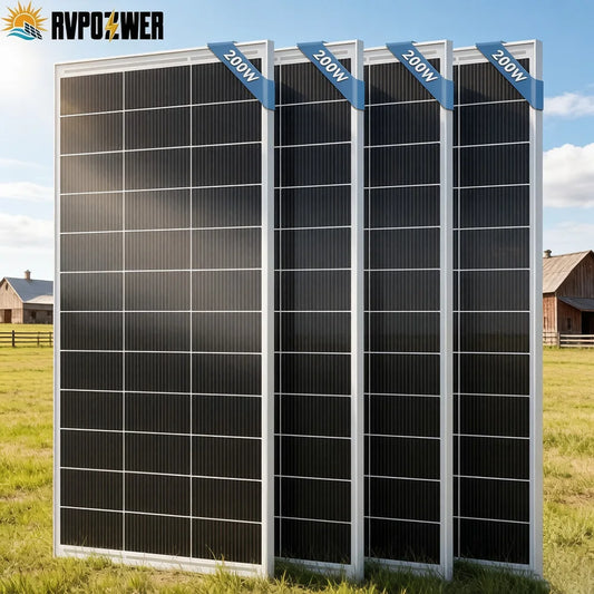 Rvpozwer 200W Mono Rigid Solar Panel for Off Grid RV