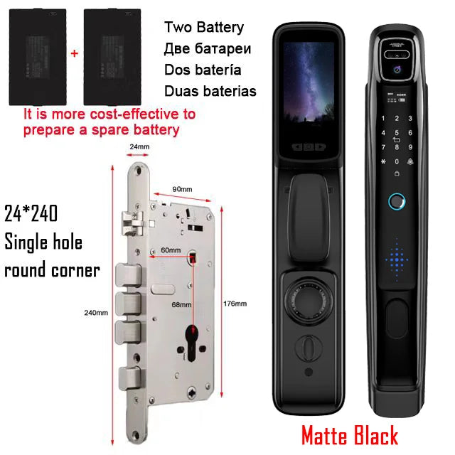 YKESDL WiFi Face Recognition Smart Door Lock With Camera