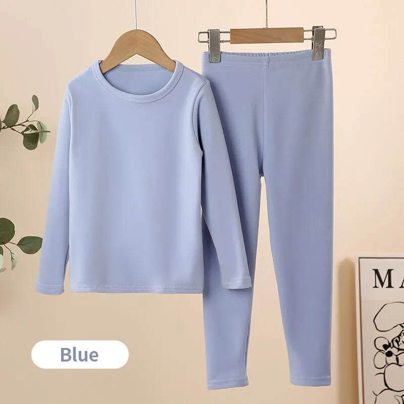 NONECN 2 Piece Children's Thermal Underwear Set For Winter