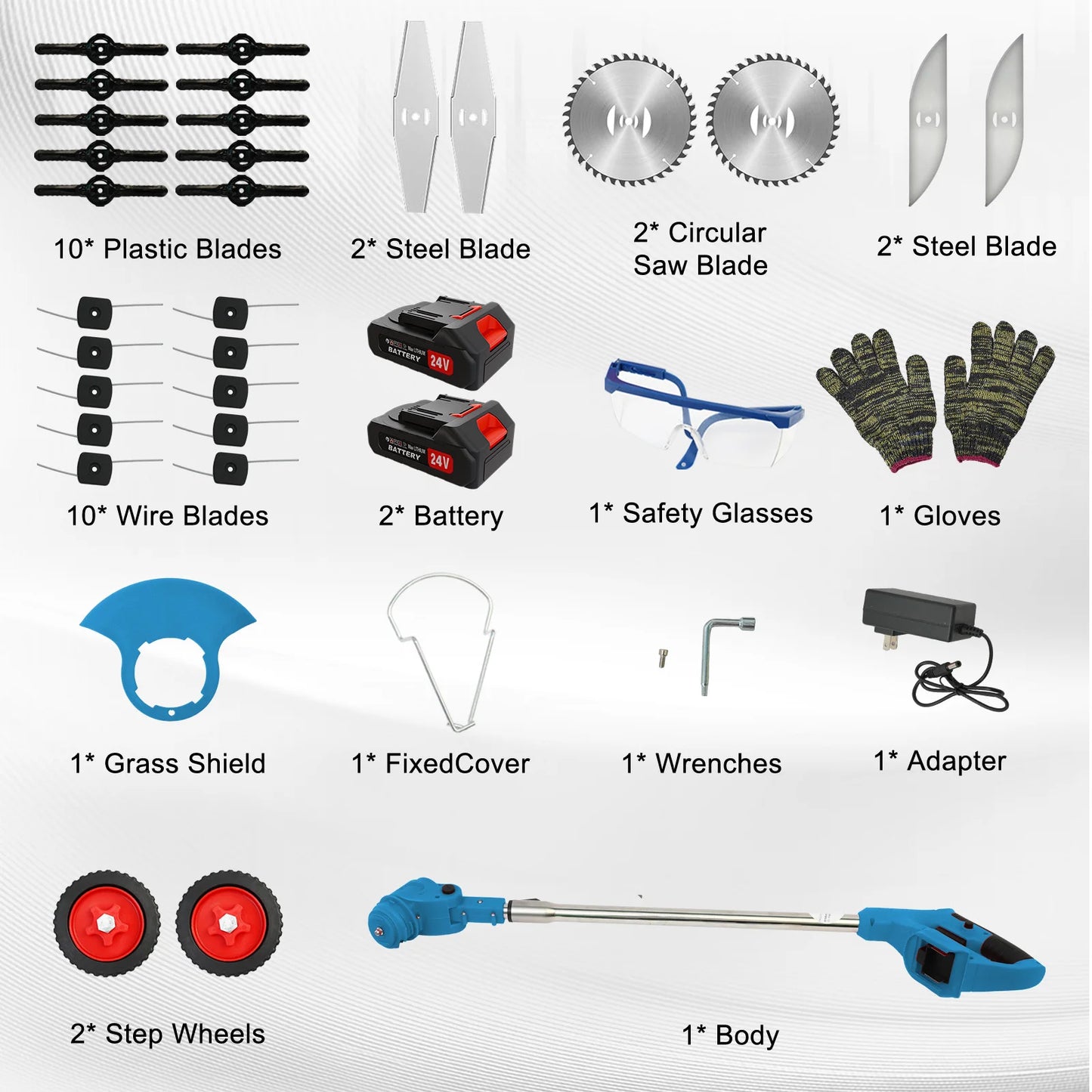 21V Cordless Grass Trimmer 3 In 1 Edger Brush Cutter