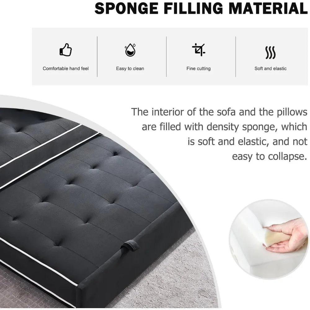 Sofa Bed Couch 3 In 1 With Adjustable Backrest Sleeper
