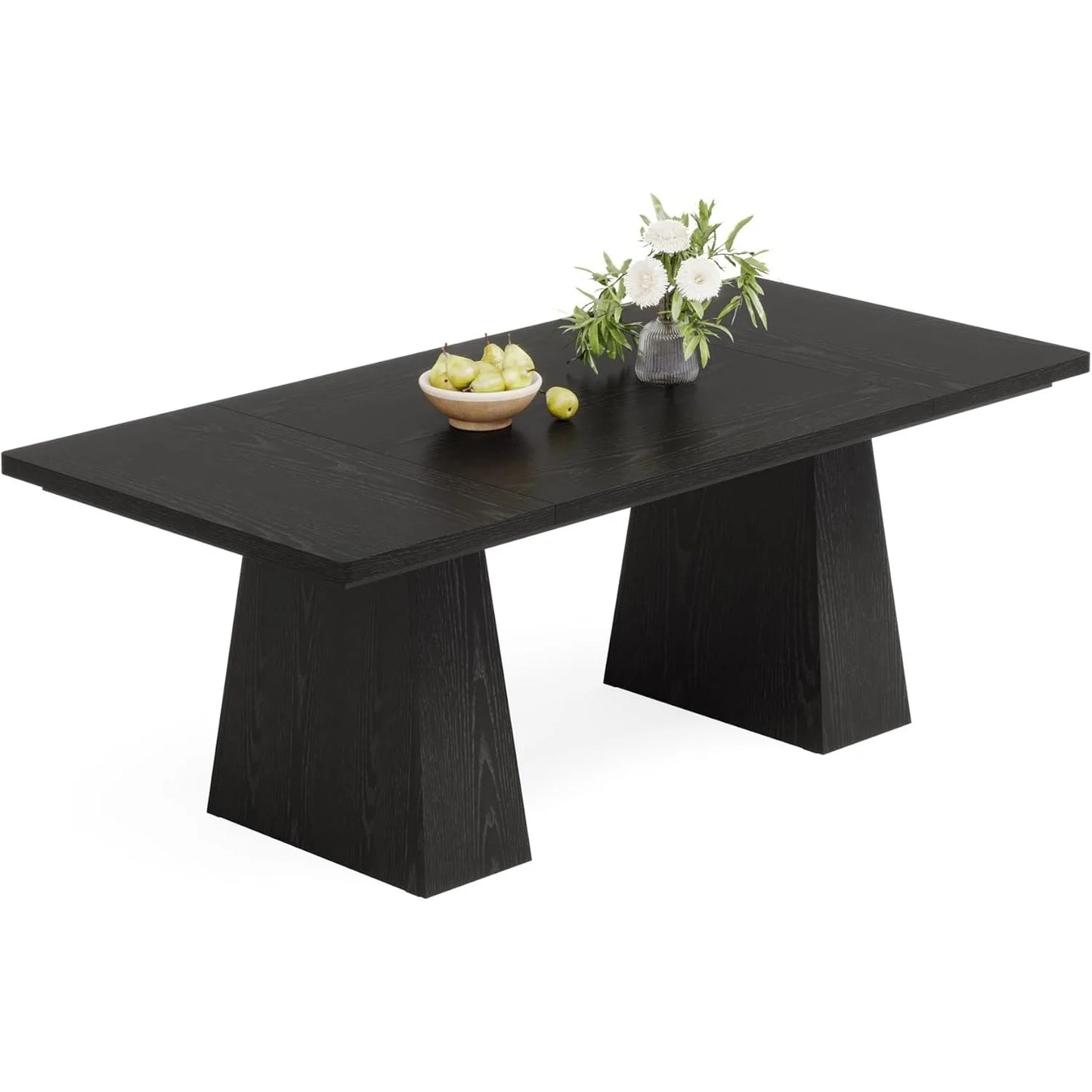 Little Tree Modern Dining Table With Tapered Wood Legs For Kitchen Living Room