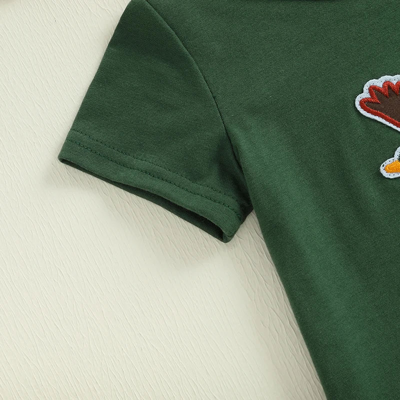 Toddler Boy Animal Print Tee and Elastic Denim Shorts Set