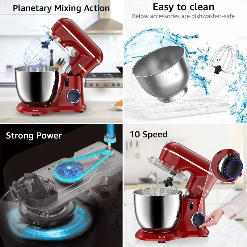 Haoyunma Stand Mixer 10 Speed Tilt Head Kitchen Mixer