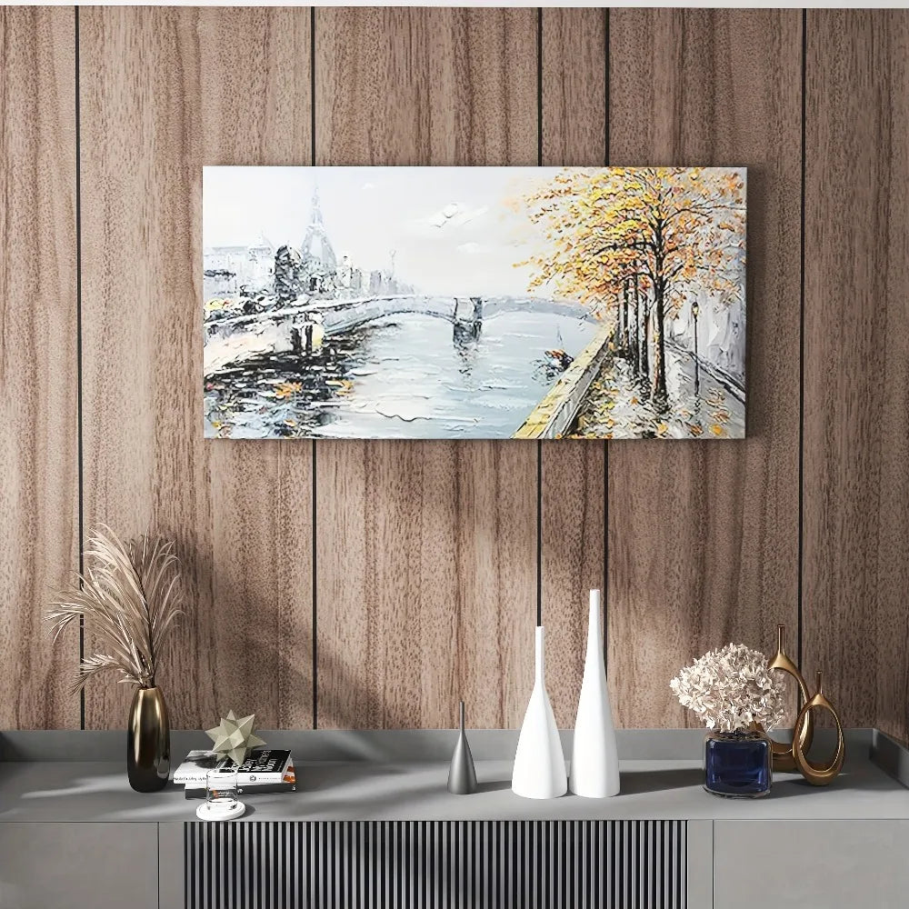 Hign-concerned Pine Frame Abstract Canvas Art Landscape