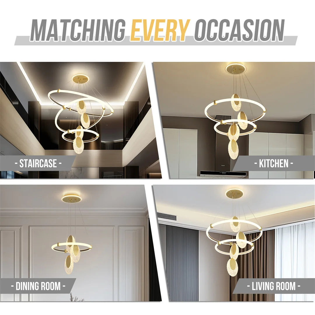 Vrygle LUVODI Three Layer LED Ceiling Chandelier