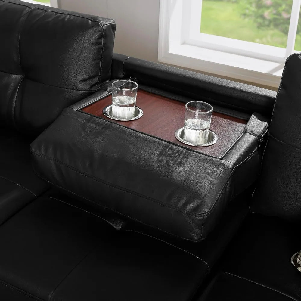 TANGXU L Shaped Sectional Sofa Set With Storage Ottoman