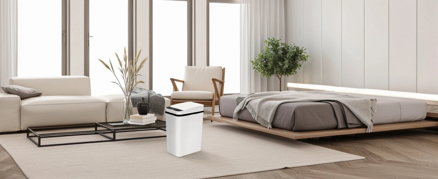 NONECN 2 Pack 12L Touchless Motion Sensor Trash Cans With Lid