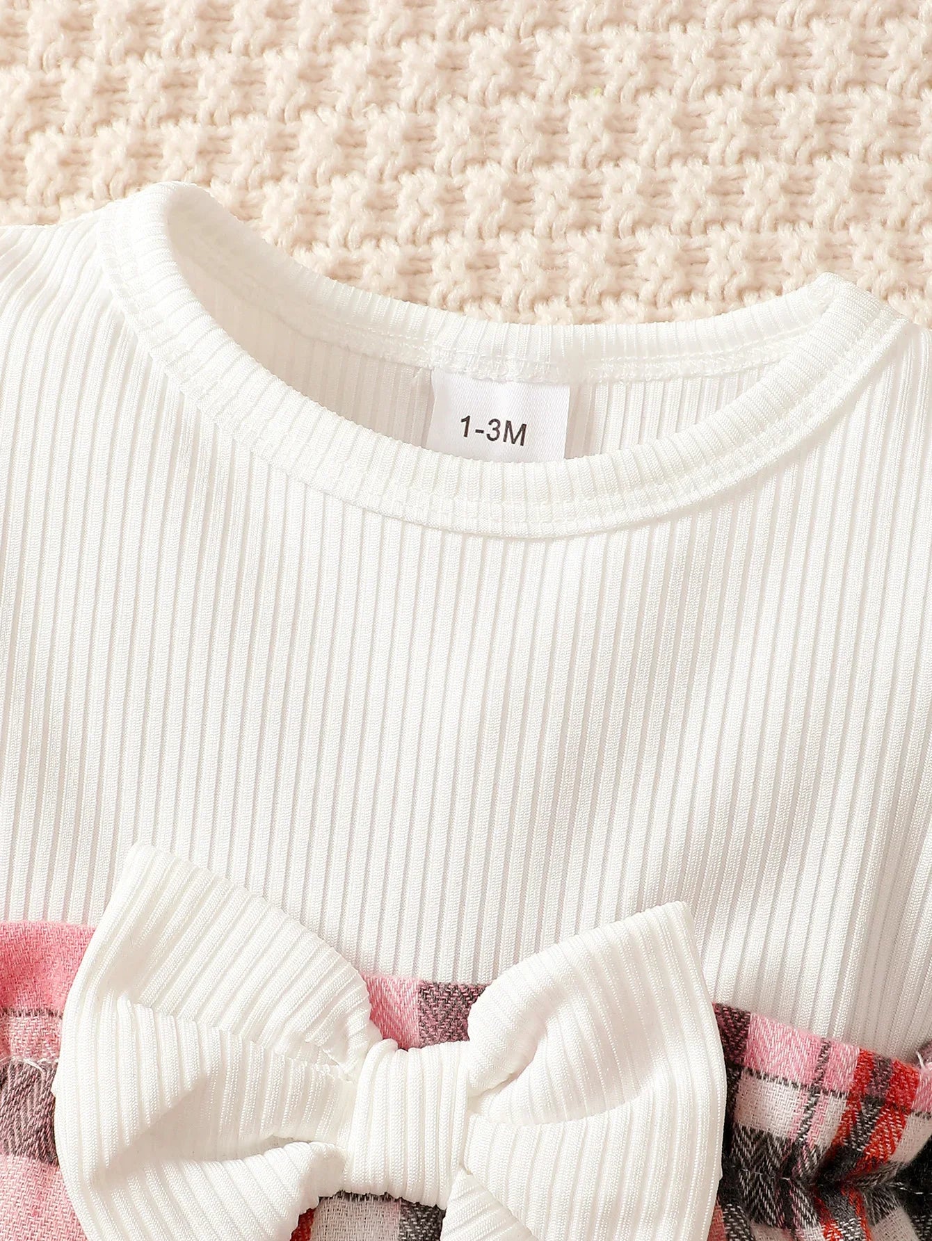 Baby Girl Knit Jumpsuit Headband Set With Long Sleeve