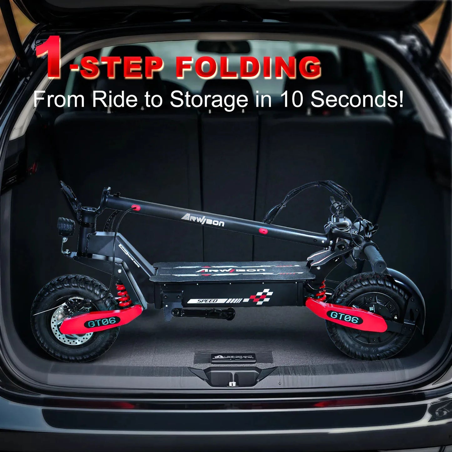 Arwibon GT06 Foldable 1200W E-Scooter For Adults Max Speed 25MPH