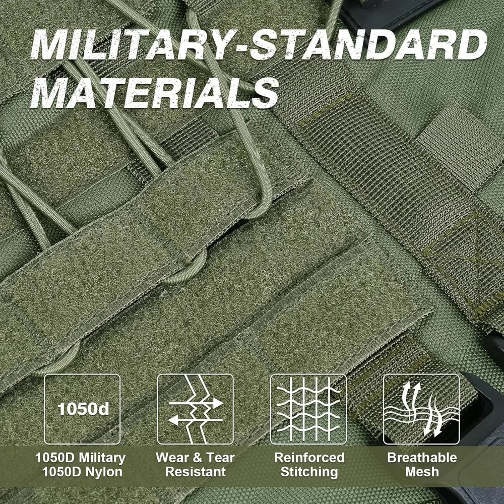 No Pull Tactical Dog Harness Molle Vest Set Leash Harness For Service Dogs Adjustable Outdoor