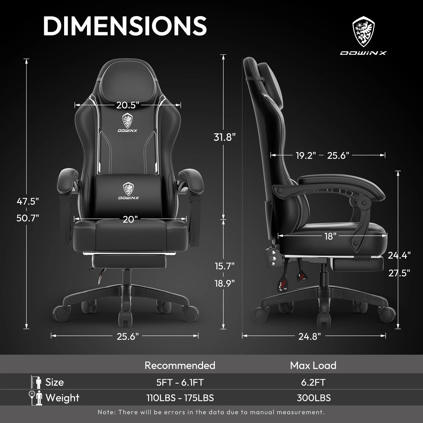 Dowinx Gaming Chair With Pocket Spring Cushion And Massage