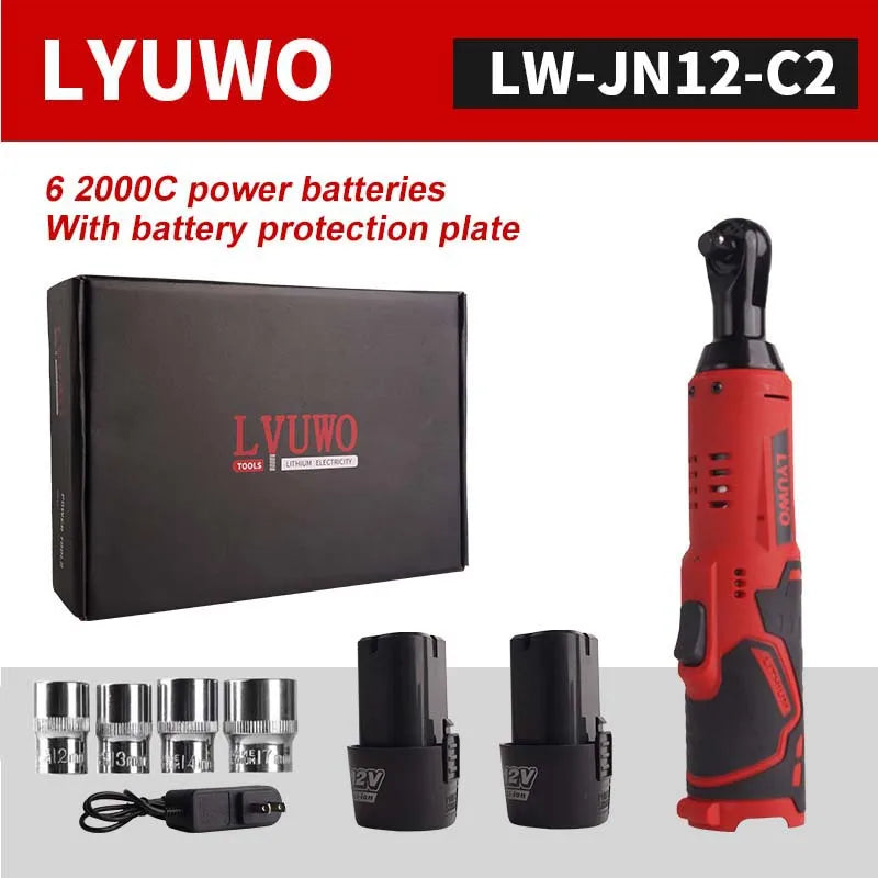 LYUWO Rechargeable Electric Ratchet Set With Angle Drill Driver