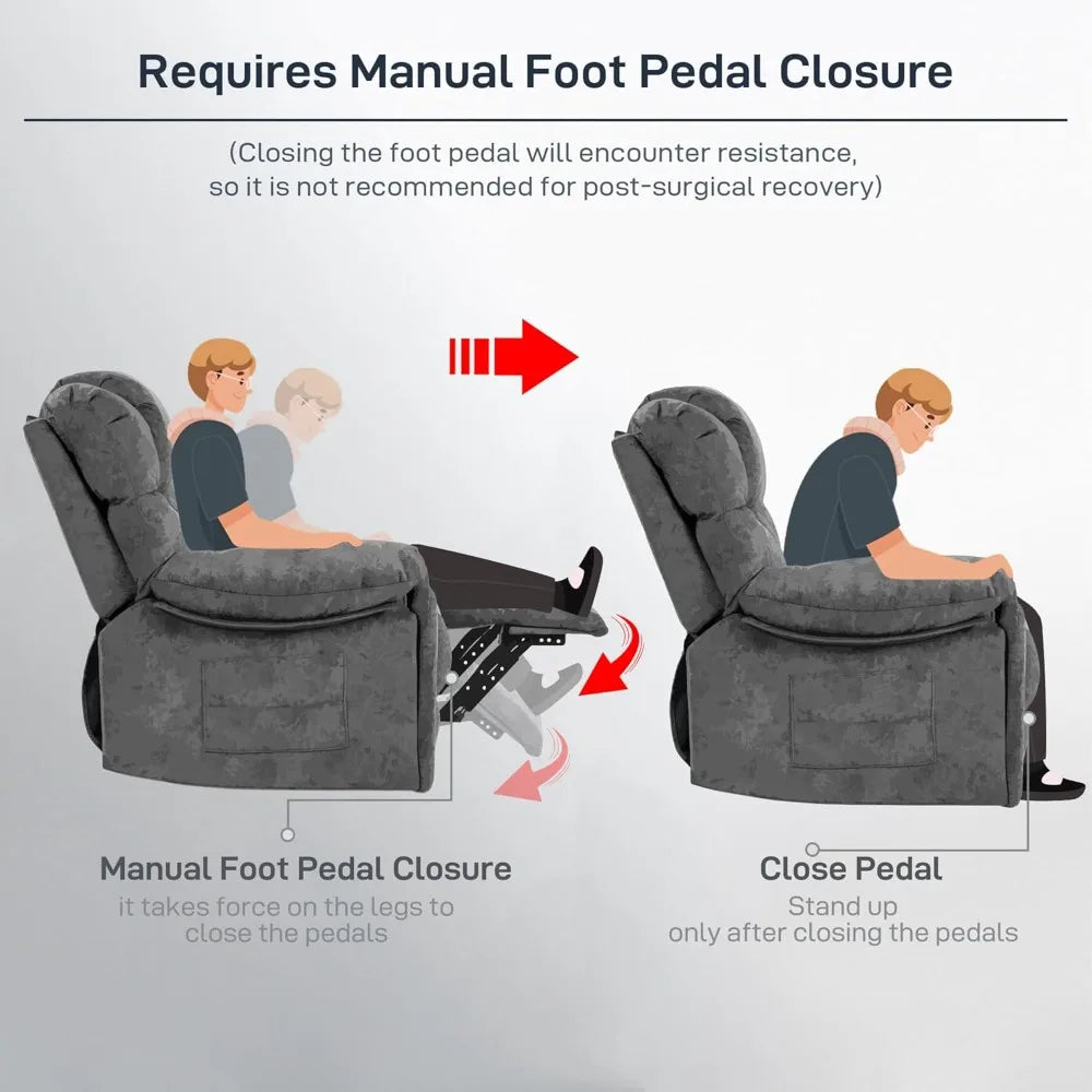 Modern Ergonomic Recliner Chair Lounge Sofa Cup Holders