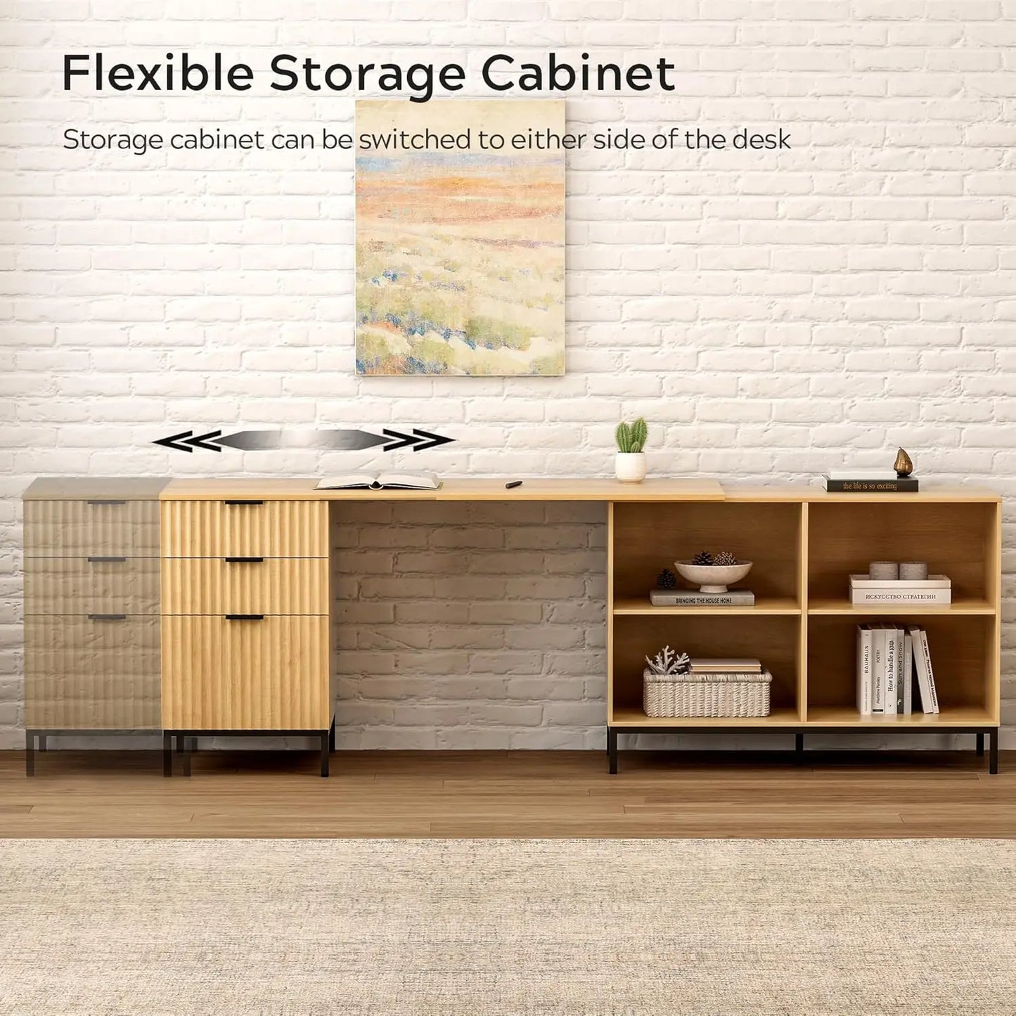 Hign-concerned Fluted Executive Desk With File Drawer
