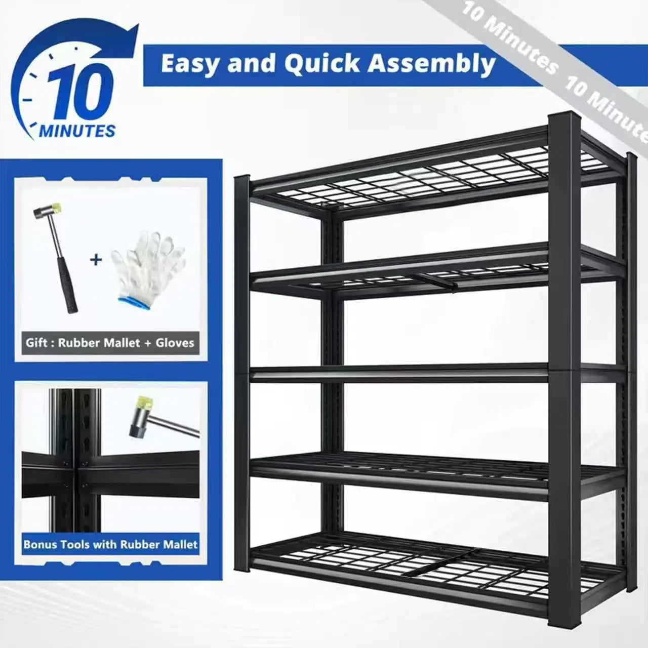 Adjustable Metal Double Layer Shelving Rack For Warehouse
