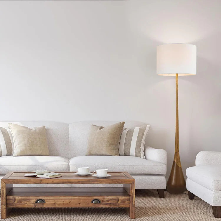Novogratz Globe Harrington Floor Lamp Two Tone Wood Base
