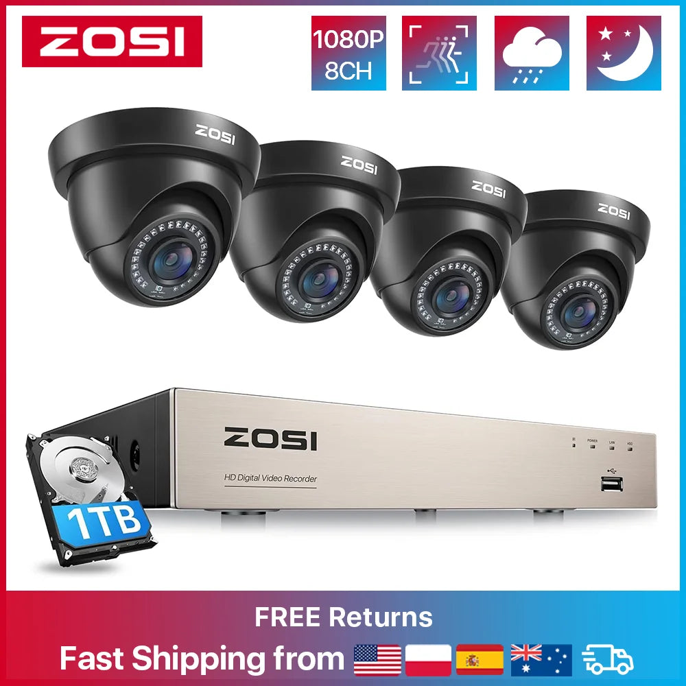 ZOSI 8 Channel Security Camera System H265 Plus 5MP Lite DVR