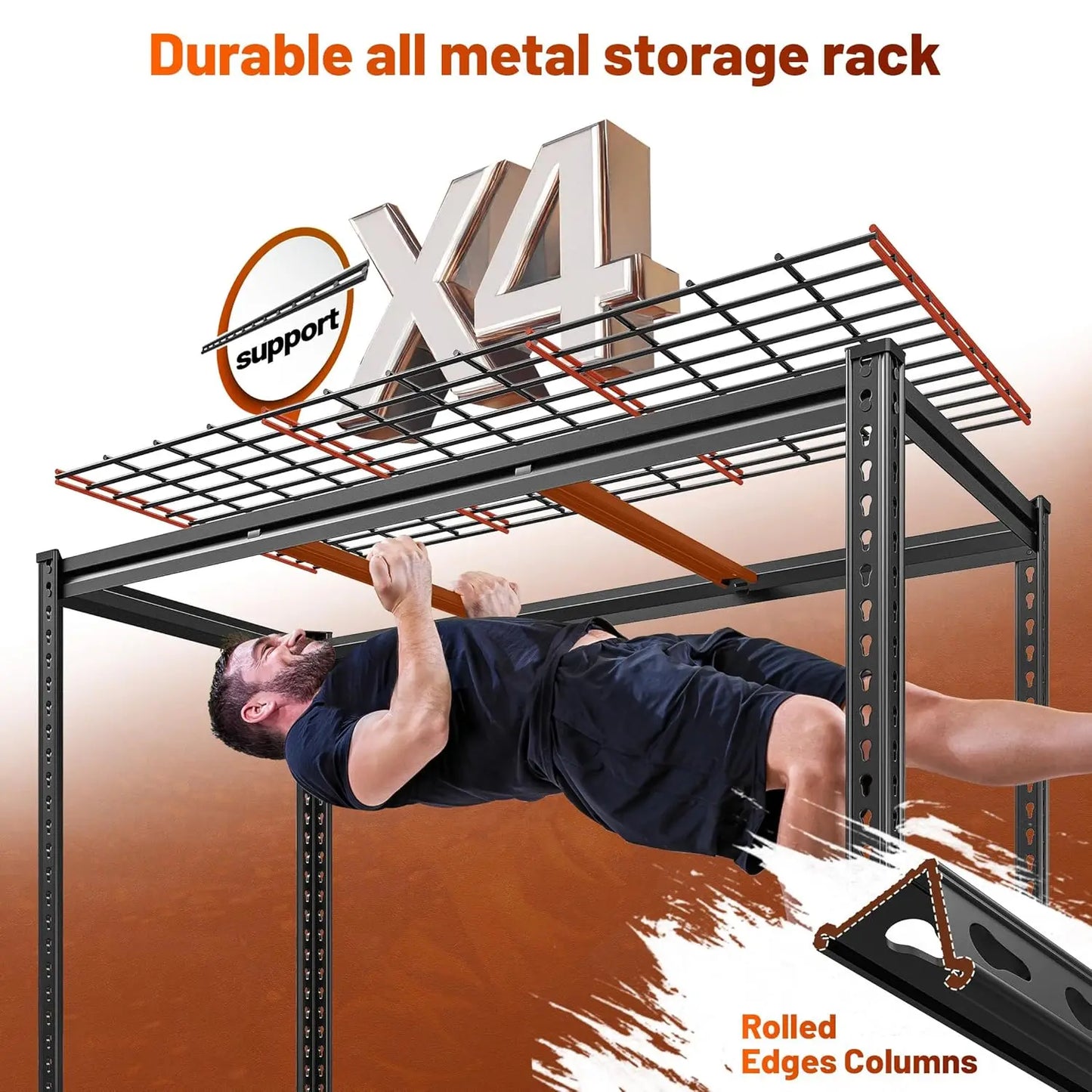 Heavy Duty Metal Garage Storage Shelving Unit Five Tier 3000Lbs