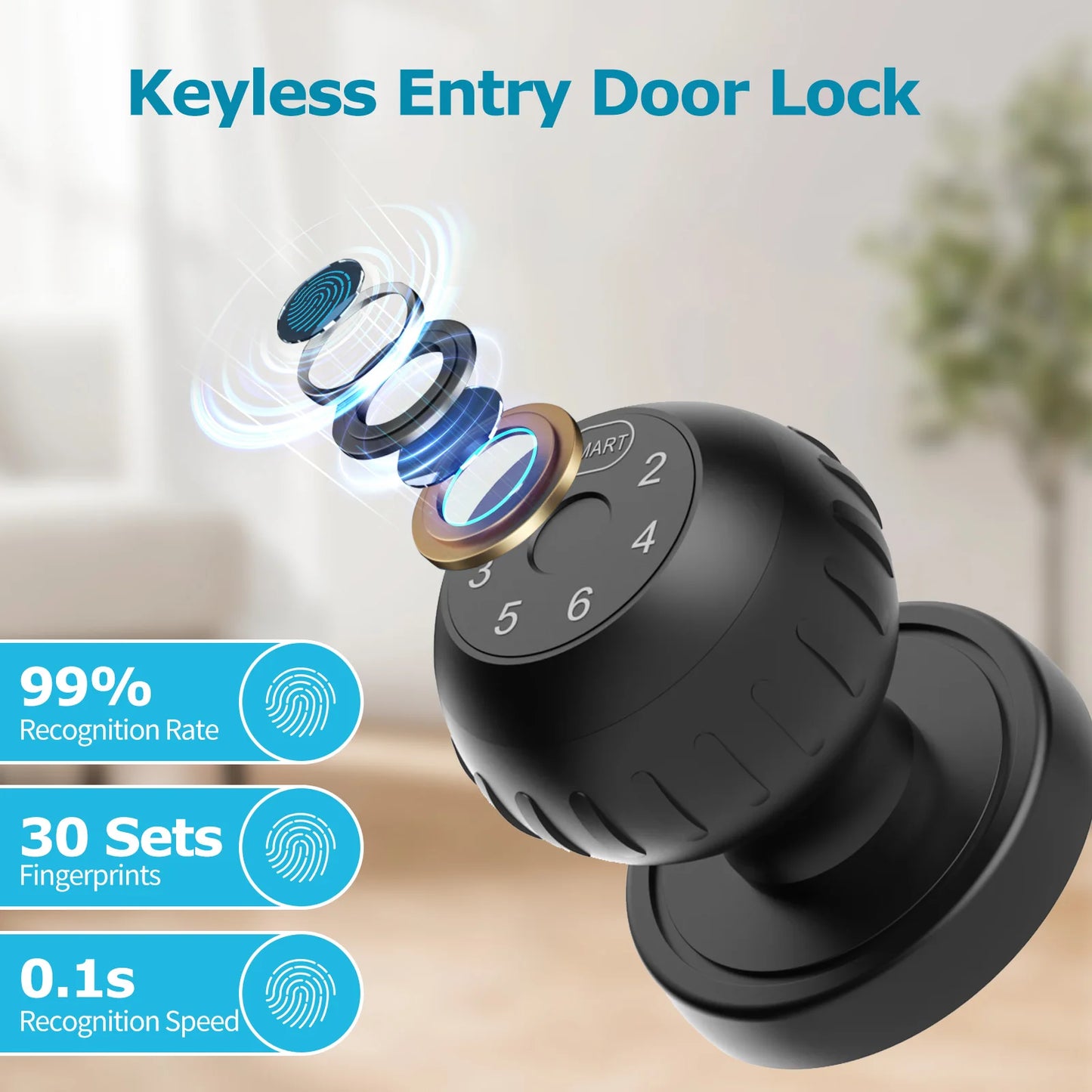 Viladepot Biometric Smart Lock With App Control And Keypad